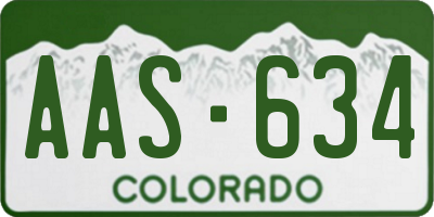 CO license plate AAS634