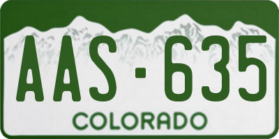 CO license plate AAS635