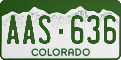 CO license plate AAS636