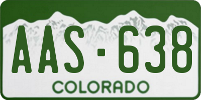 CO license plate AAS638