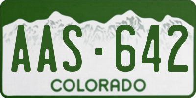 CO license plate AAS642