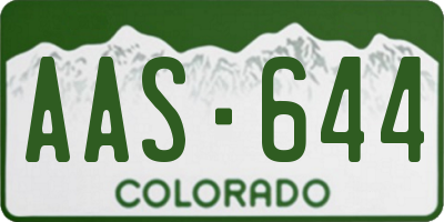 CO license plate AAS644