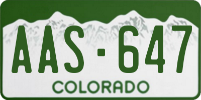 CO license plate AAS647