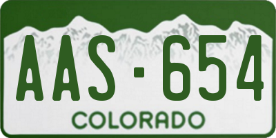 CO license plate AAS654