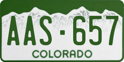 CO license plate AAS657