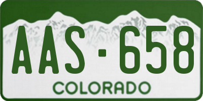CO license plate AAS658