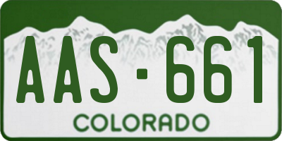 CO license plate AAS661