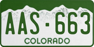 CO license plate AAS663