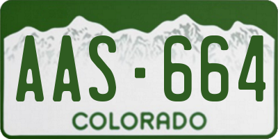 CO license plate AAS664