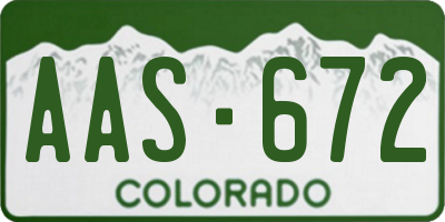 CO license plate AAS672