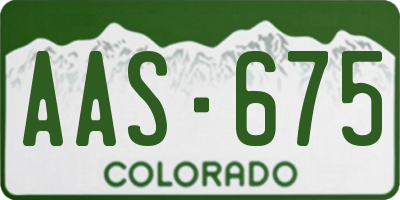 CO license plate AAS675