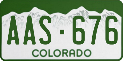 CO license plate AAS676