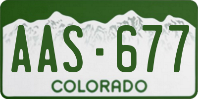 CO license plate AAS677