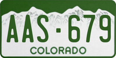 CO license plate AAS679