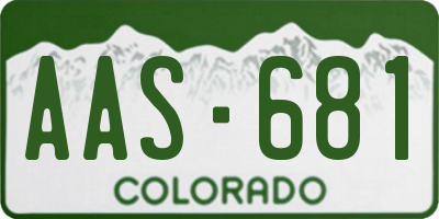 CO license plate AAS681