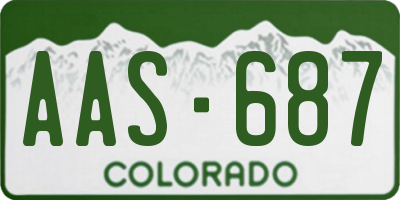 CO license plate AAS687