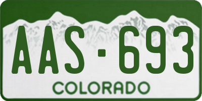 CO license plate AAS693