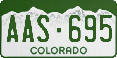 CO license plate AAS695