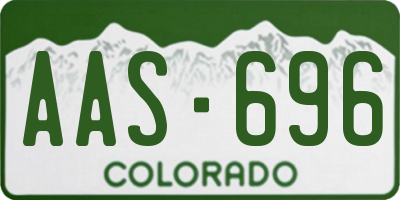 CO license plate AAS696