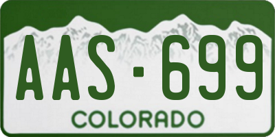 CO license plate AAS699