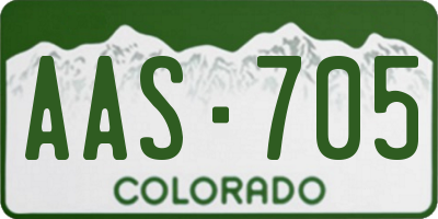 CO license plate AAS705