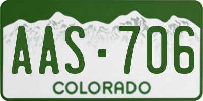 CO license plate AAS706