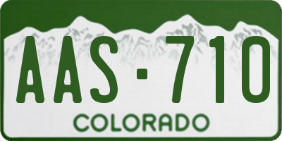 CO license plate AAS710
