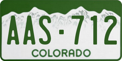 CO license plate AAS712