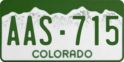 CO license plate AAS715