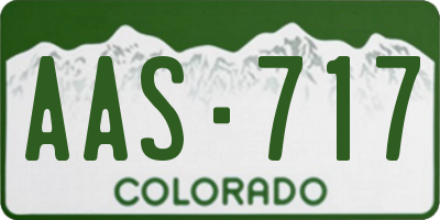 CO license plate AAS717