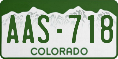 CO license plate AAS718