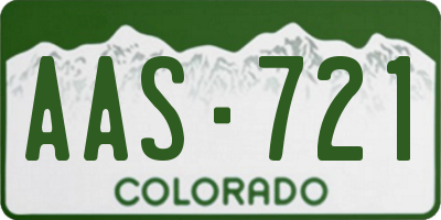 CO license plate AAS721