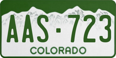 CO license plate AAS723