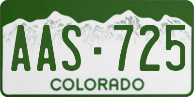 CO license plate AAS725