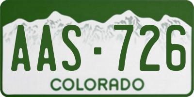 CO license plate AAS726