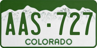 CO license plate AAS727