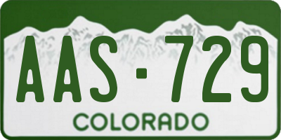CO license plate AAS729