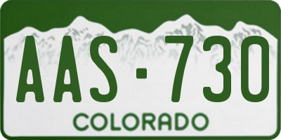 CO license plate AAS730