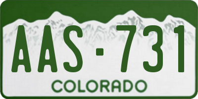 CO license plate AAS731
