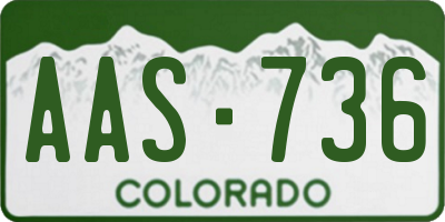 CO license plate AAS736