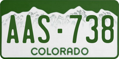 CO license plate AAS738