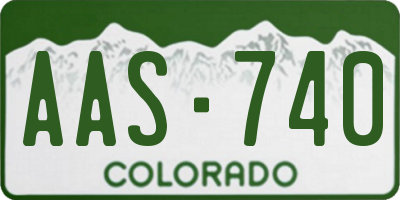 CO license plate AAS740