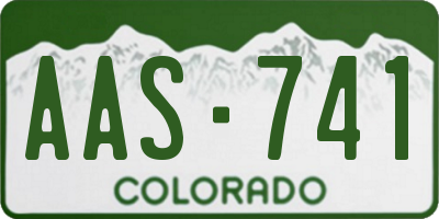 CO license plate AAS741