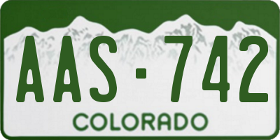 CO license plate AAS742