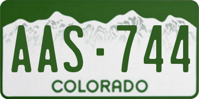CO license plate AAS744