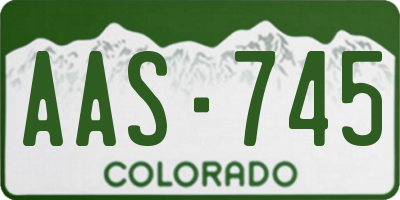 CO license plate AAS745