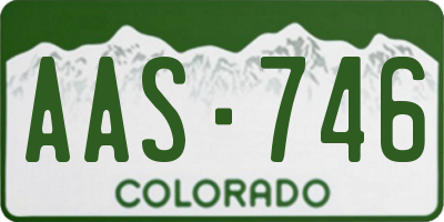 CO license plate AAS746