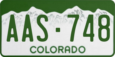 CO license plate AAS748