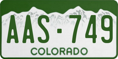CO license plate AAS749