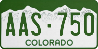 CO license plate AAS750